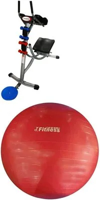 Fitness World Abo Coaster Developer To Slim And Tighten The Stomach Muscles With Yoga Ball World Fitness, Red, 75 cm