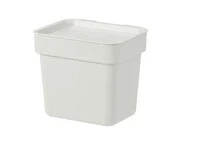 Bin with lid, light grey3 l