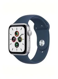 Apple Watch SE GPS, 44mm, Silver Aluminium Case, Abyss Blue Sport Band, Regular