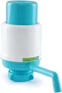 Royalford Water Pump - Dolphin Water Pump Water Bottles Pump Manual Water Bottle Pump, Easy Drinking Water Pump, Easy Portable Manual Hand Press Dispenser Water Pump White & Blue