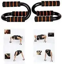 Generic S Shape Fitness Push-Up Bars (Orange/Black)