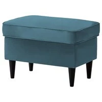 In House Chair Footstool Velvet With Elegant Design - Dark Turquoise - E3