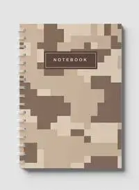 Lowha Spiral Notebook With 60 Sheets And Hard Paper Covers With Dessert Camouflage Design, For Jotting Notes And Reminders, For Work, University, School