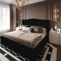 هيكل سرير من الكتان Shumt من In House - مفرد - 200x90 سم - أسود