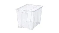Box with lid, transparent, 39x28x28 cm/22 l