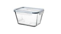 Food container with lid, rectangular glass/plastic1.8 l