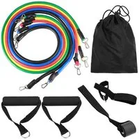 Generic 11Pcs Latex Resistance Bands Fitness Exercise Tube Rope Set Yoga Abs P90X Workout