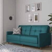 In House Leen 2 In 1 Sofabed Velvet Upholstered - Dark Turquoise