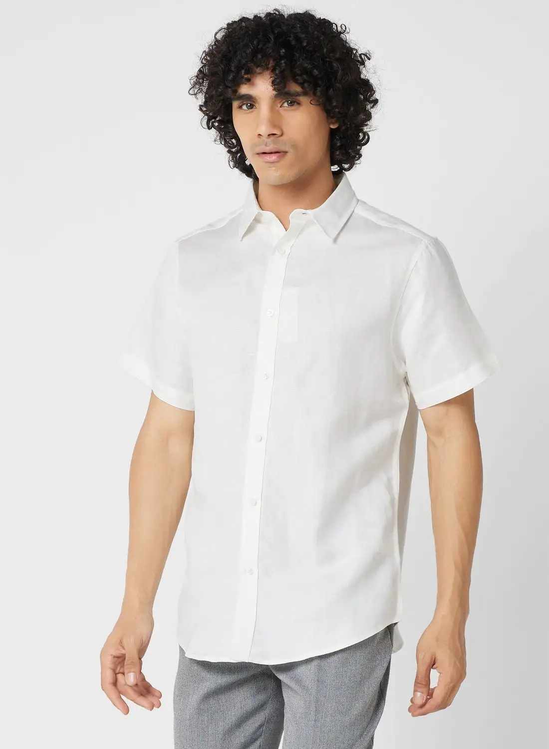 Robert Wood Short Sleeve Linen Shirt