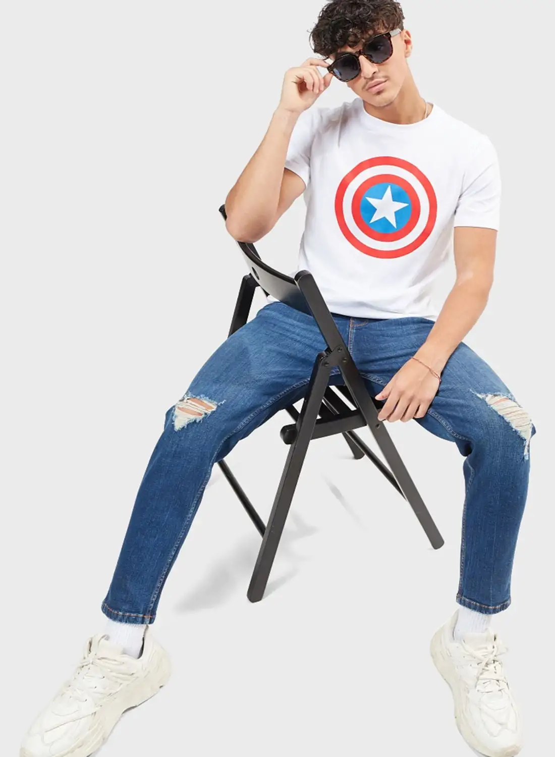 SP Characters Captain America Crew Neck T-Shirt