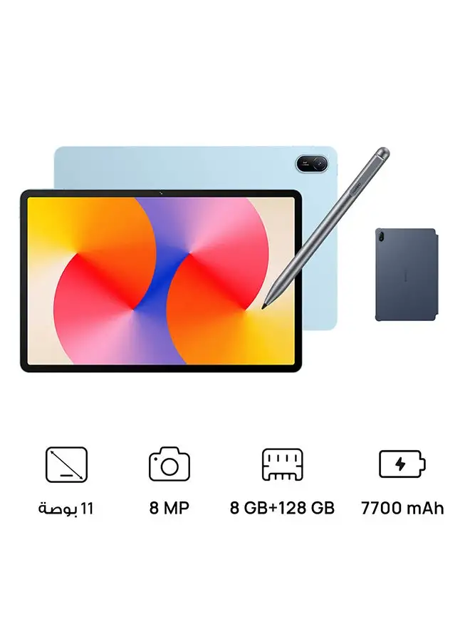 HUAWEI Matepad SE 11 inch Crystal Blue 8GB RAM 128GB Wifi - Middle East Version With Pen inbox And Flip Cover