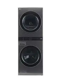 LG Single Unit Front Load Washtower With Centre Control 21 Kg Washer - 16 Kg Dryer - Black Steel (Installation Not Included)