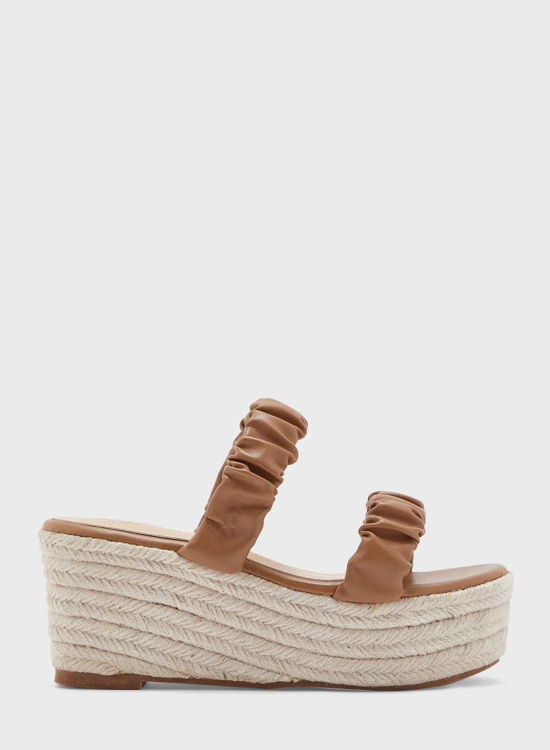 Ginger Scrunched Two Strap Wedge