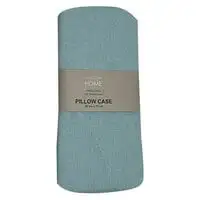LA Collection 144 Thread Count Cotton Pillow Case Light Blue 50x75cm