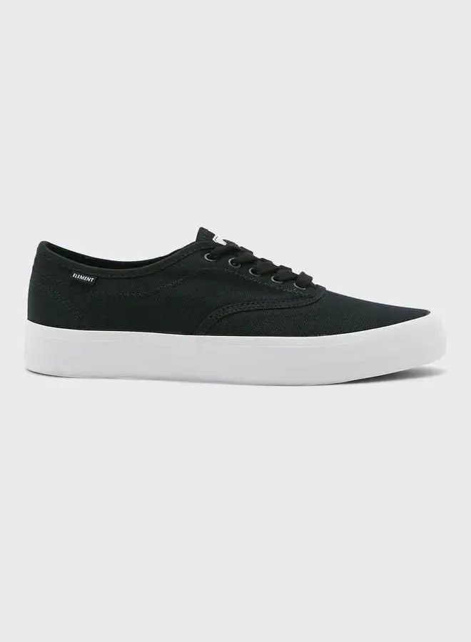 Element Casual Lace Up Low Top Sneakers Black