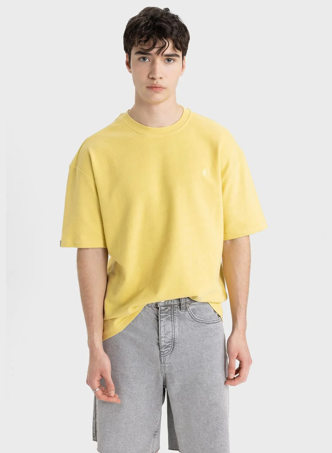 DeFacto Oversize Fit Crew Neck Printed T-Shirt