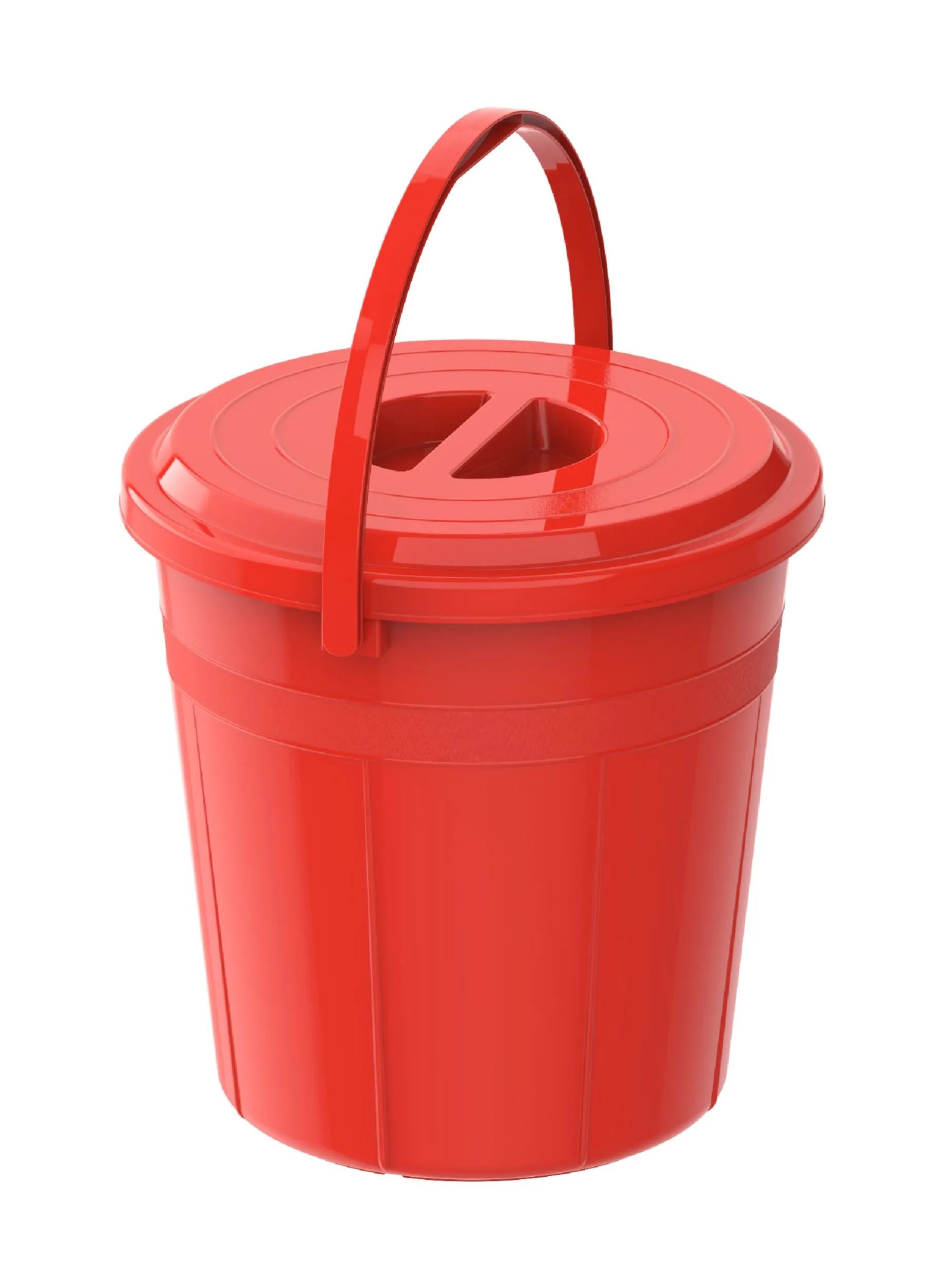 Cosmoplast DX 15L Round Plastic Bucket with Handle & Lid
