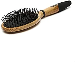 Cecilia Large Oval Hair Brush With Wooden Design Brown/Black