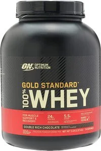 التغذية المثالية (On) Gold Standard 100% مسحوق بروتين مصل اللبن 5 رطل (شوكولاتة غنية مزدوجة) - المصدر الأساسي لعزل مصل اللبن