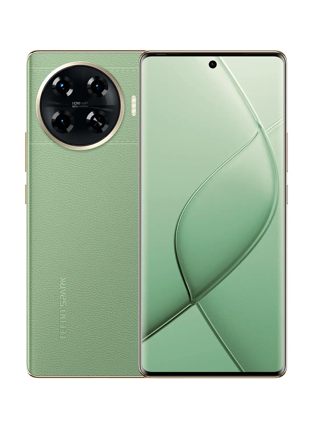 هاتف TECNO SPARK 20 Pro+ Magic Skin Green ثنائي الشريحة وذاكرة الوصول العشوائي (RAM) سعة 8 جيجابايت وسعة 256 جيجابايت - إصدار الشرق الأوسط