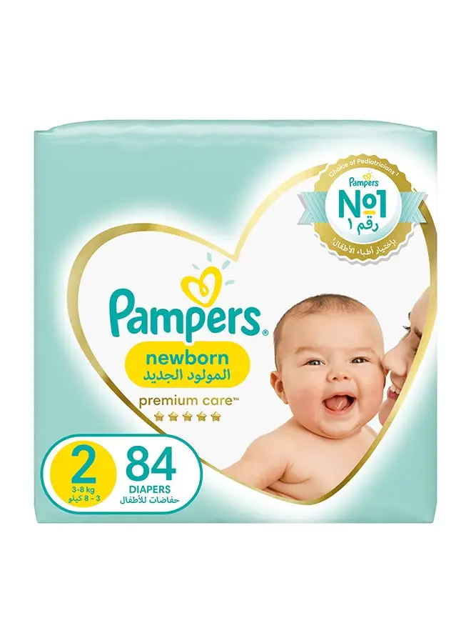 Pampers Premium Care Taped Diapers Size 2 Jumbo Pack 84 Count