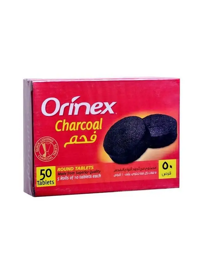 Orinex 50 Piece Charcoal Round Tablets Set Black