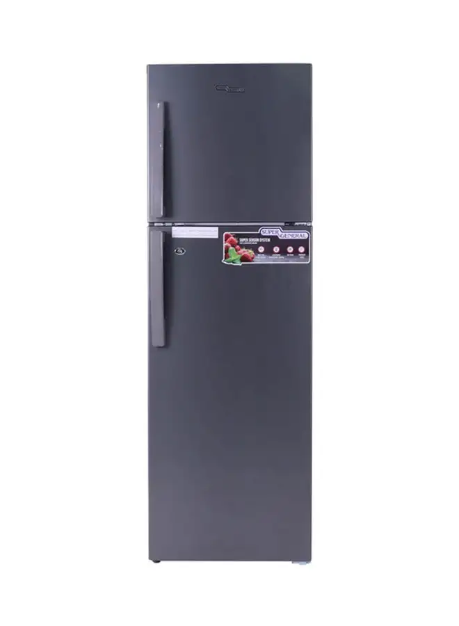 SUPER GENERAL Top-Mount Refrigerator-Freezer With Inverter Compressor No-Frost Lock & Key KSGR360N Silver