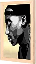 LOWHA Tupac Shakur pop art Wall Art with Pan Wood framed Ready to hang for home, bed room, office living room Home decor hand made wooden color 23 x 33cm By LOWHA