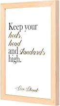 LOWHA keep your heels head Wall Art with Pan Wood framed Ready to hang for home, bed room, office living room Home decor hand made wooden color 23 x 33cm By LOWHA