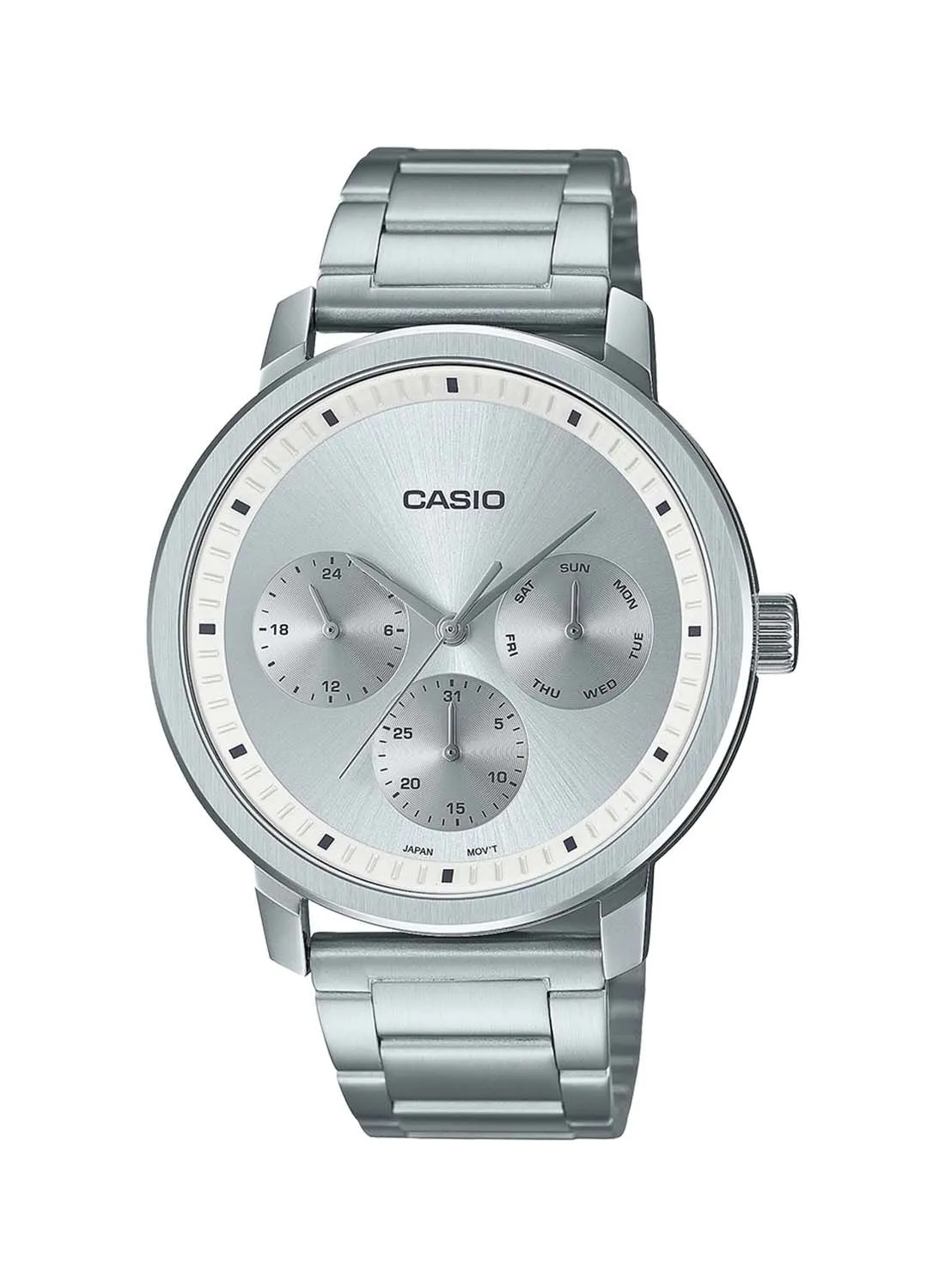 CASIO Analog Round Waterproof Wrist Watch With Stainless Steel MTP-B305D-7EVDF