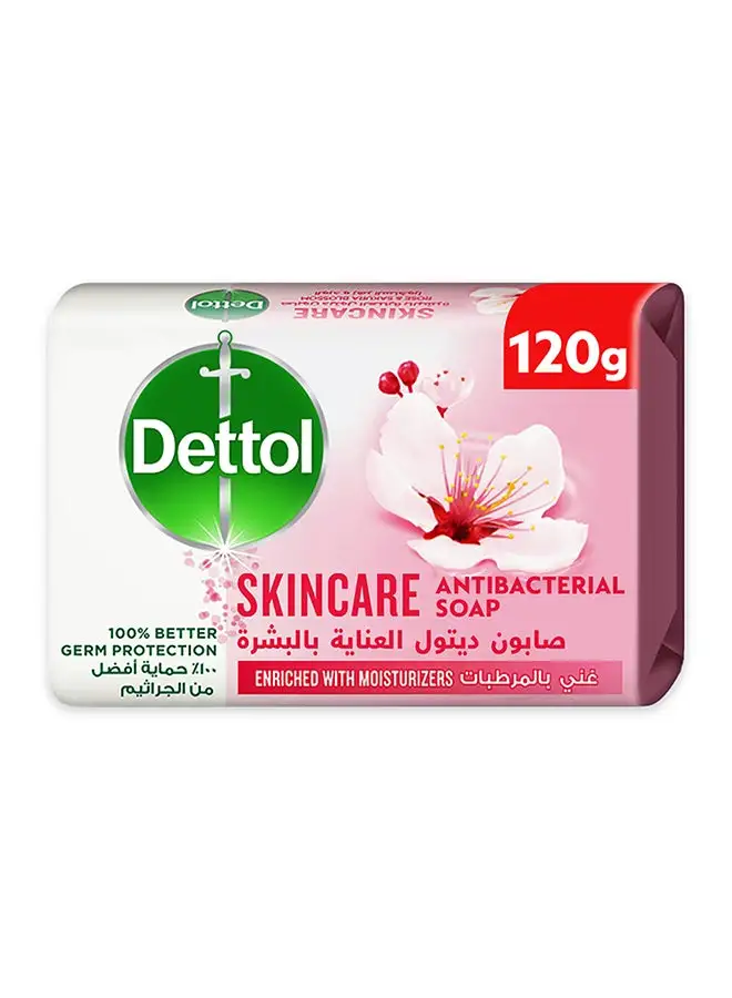 Dettol Skincare Anti-Bacterial Bathing Soap Bar Rose And Sakura Blossom Fragrance 120grams