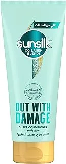 Sunsilk Collagen Blends Conditioner for damaged hair, Out With Damage, Infused with Collagen + Niacinamide, 170ml