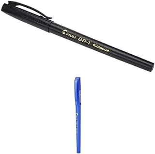 Pilot Black Ink Ballpoint Pen 1.0 mm Tip Size + Ballpoint Pen 0.7 Blue