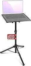Pyle Universal Laptop Projector Tripod Stand - Computer, Book, DJ Equipment Holder Mount Height Adjustable Up to 35 Inches w/ 14'' x 11'' Plate Size - Perfect for Stage or Studio Use - Pro PLPTS2