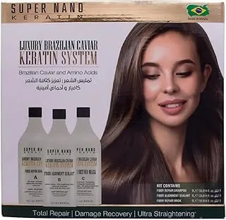 Super Nano Keratin Luxury Caviar Brazilian Kera 3X1LTR