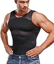 SOLCYSX Compression Shirt for Men Slimming Undershirt Body Shaper Tank top for gynomastica Sleeveless Shapewear Vest Men