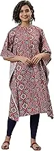 Janasya Valentines Day Gifts Orange Cotton Kaftan(JNE3818-KR-XL)