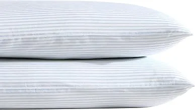 Laura Ashley Home - Standard Pillowcase Set, Breathable Percale Cotton Bedding, Crisp & Cool Home Decor (Ramona Blue, 2 Piece) (USHSHC1226257)