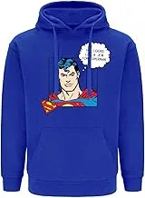 ERT Group 037 Superman Long Sleeve DC Hoodie with Kangaroo Pocket for Men, 2X-Large, Blue