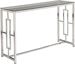 Sagebrook Home Silver Metal/Glass Console Table