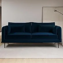 Alhome 110111086 Velvet 3 Seater Sofa, 280 x 85 x 85 cm Size, Dark Blue