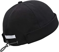 jerague Brimless Hats Adjustable Leather Buckle Street Casual Docker Beanie Skull Caps