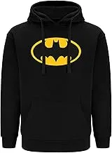 ERT Group 001 Batman Long Sleeve DC Hoodie with Kangaroo Pocket for Men, 2X-Large, Noir