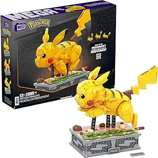 MEGA Pokémon Motion Pikachu Building Brick Set with Mechanized Motion (1095 Pieces)