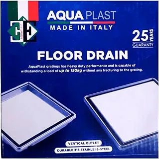 Aqua Plast Heavy 316 Steel Tile Drainer with Copper Bucket, 10 cm Length x 10 cm Width, Chrome