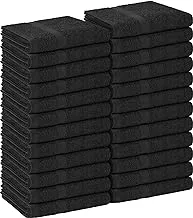 Utopia Towels - Salon Towel, Pack of 24 (Not Bleach Proof, 16 x 27 Inches) Highly Absorbent Cotton Towels for Hand, Gym, Beauty, Spa, and Home Hair Care, Black