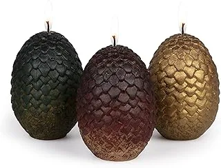 Game of Thrones Dragon Egg Replica Candles, Set of 3 - Great Easter Gift for House of The Dragon & GoT Fans - Unscented - 2 1/2