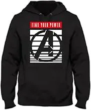 Marvel Avengers Logo Black Mens Sweat Hoodie L