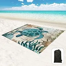 Hiwoss Beach Blanket Waterproof Sandproof Oversized 95”x 80”,Sand Free Beach Mat with Corner Pockets,Portable Mesh Bag for Beach Festival,Picnic,Travel and Outdoor Camping