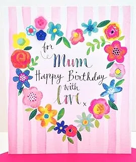 Rachel Ellen Heart of Flowers Mum Happy Birthday Card